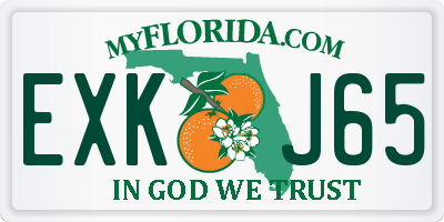 FL license plate EXKJ65