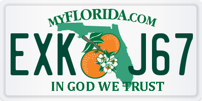 FL license plate EXKJ67