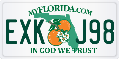 FL license plate EXKJ98