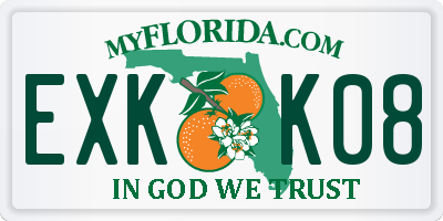 FL license plate EXKK08