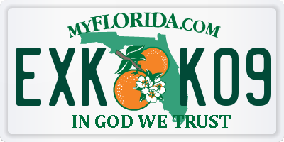 FL license plate EXKK09