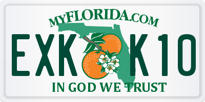 FL license plate EXKK10