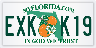 FL license plate EXKK19