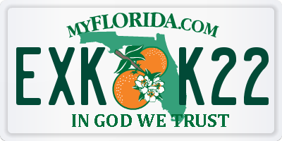 FL license plate EXKK22