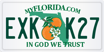 FL license plate EXKK27