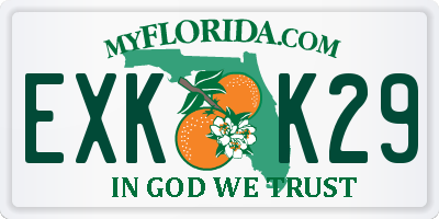 FL license plate EXKK29