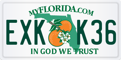 FL license plate EXKK36