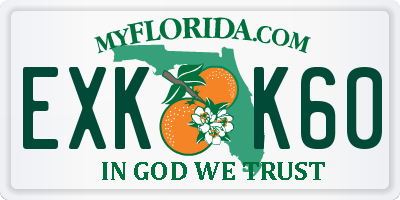 FL license plate EXKK60