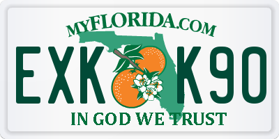 FL license plate EXKK90