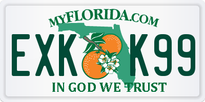 FL license plate EXKK99