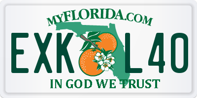 FL license plate EXKL40