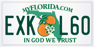 FL license plate EXKL60