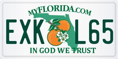 FL license plate EXKL65