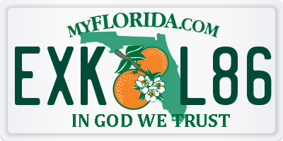 FL license plate EXKL86