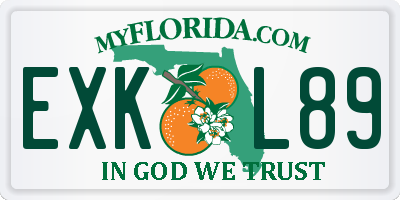 FL license plate EXKL89