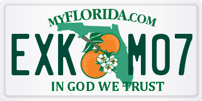 FL license plate EXKM07