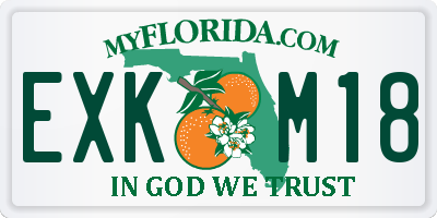 FL license plate EXKM18