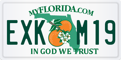 FL license plate EXKM19