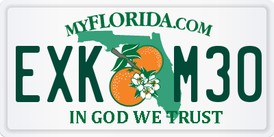 FL license plate EXKM30