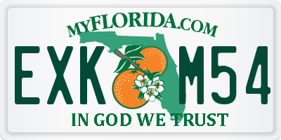 FL license plate EXKM54