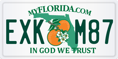 FL license plate EXKM87