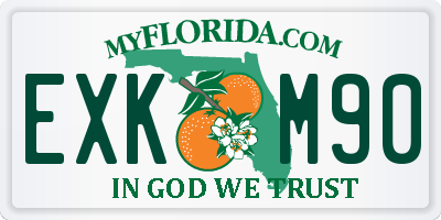 FL license plate EXKM90