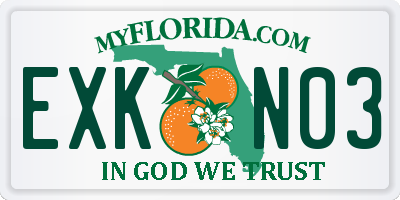 FL license plate EXKN03
