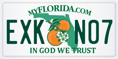 FL license plate EXKN07