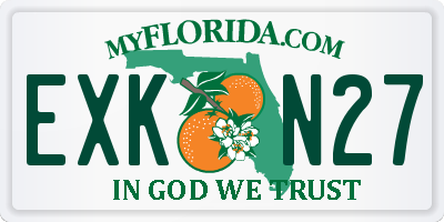FL license plate EXKN27
