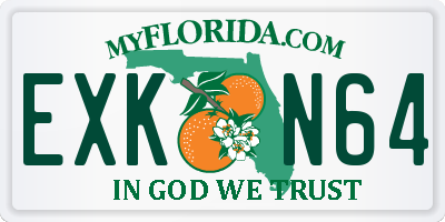 FL license plate EXKN64