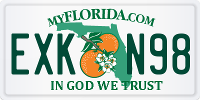 FL license plate EXKN98