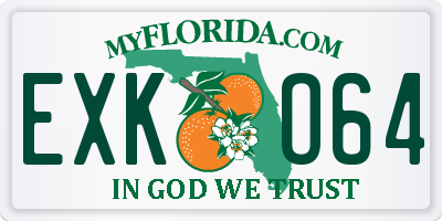 FL license plate EXKO64