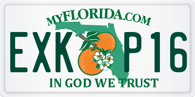 FL license plate EXKP16