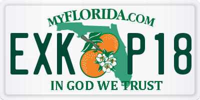 FL license plate EXKP18