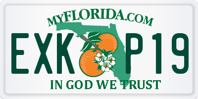FL license plate EXKP19
