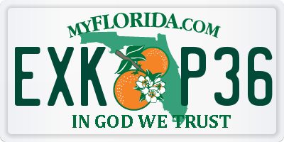 FL license plate EXKP36