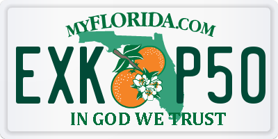 FL license plate EXKP50