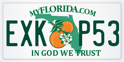 FL license plate EXKP53