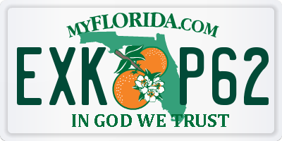 FL license plate EXKP62