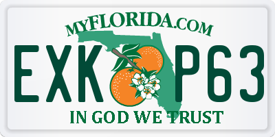 FL license plate EXKP63