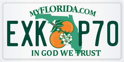 FL license plate EXKP70