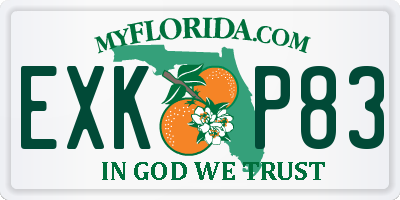 FL license plate EXKP83
