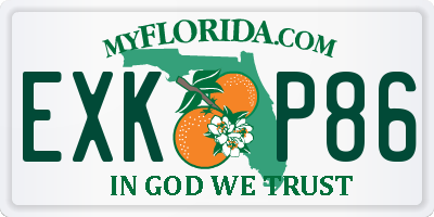 FL license plate EXKP86