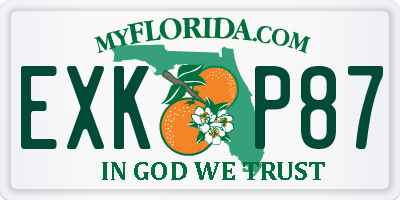 FL license plate EXKP87