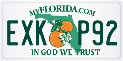 FL license plate EXKP92