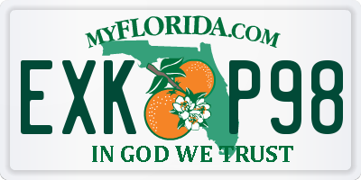 FL license plate EXKP98