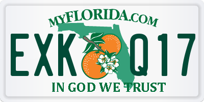 FL license plate EXKQ17