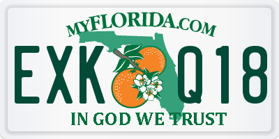 FL license plate EXKQ18