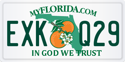 FL license plate EXKQ29