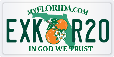 FL license plate EXKR20